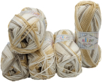 500g Alize Baby Best Batik mit Bambus, 5 x 100 Gramm Wolle zum Stricken und Häkeln mehrfarbig